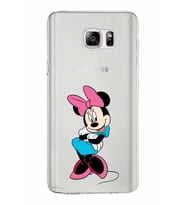 Samsung Galaxy Note 5 Kapak Minnie Mouse Tasarımlı Şeffaf Silikon Kılıf
