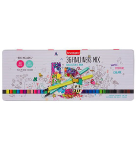 Bruynzeel Fineliner Mix Collector's Box 36 Renk 0.4 mm Kalem Seti 