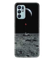 Oppo Reno 6 Kılıf Silikon Desen Özel Seri Astronoot Red Baloon 1608