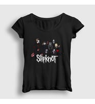 Presmono Kadın Siyah Band V3 Slipknot T-Shirt 291457tt