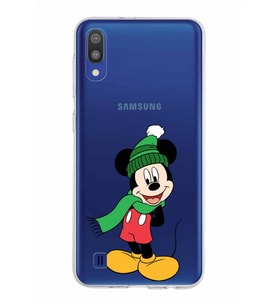 Samsung Galaxy M10 Kapak Mickey Mouse Tasarımlı Şeffaf Silikon Kılıf
