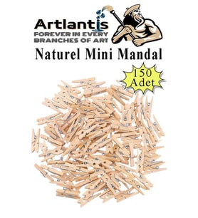 Naturel Mini Mandal Ahşap 150 Adet Renksiz Minik Mandal Dekoratif Süsleme Fotoğraf Asma Mandalı Dekarasyon