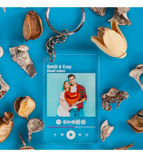 Kişiye Özel Spotify Tasarımlı Fotoğraflı Anahtarlık
