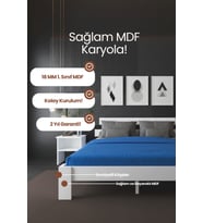 Lotus Çift Kişilik MDF Karyola ve 2 Komodinli Set