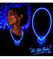 Neon Işıklı Fosforlu Kalp Parti Kolyesi Mi Renk