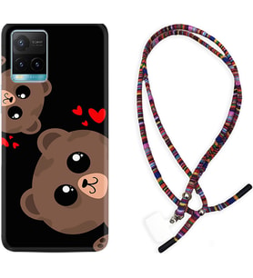Vivo Y11S Y21S Y20 Y20S Y70 Kılıf Boyun Asklı Rasta Silikon Love Animals 1780