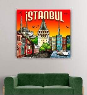 İstanbul Tasarımlı Kanvas Tablo