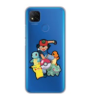 Xiaomi Redmi 9C / 10A Uyumlu Pokemon Tasarımlı Şeffaf Telefon Kılıfı