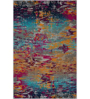 Eliana Home Baskılı, Yıkanabilir Kaymaz Taban Salon Halısı LNA1687 100x150 cm (Mavi)