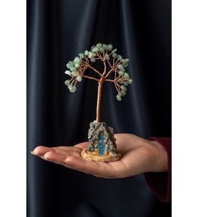 Aventurin Taşı El Yapımı 5x12cm Doğal Taş Dekoratif Hayat Ağacı