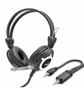 Live Genius Mikrofonlu Kulak Üstü Kulaklık 40mm Sürücü 3.5mm Jack Kablolu Stereo Headset (Siyah - Beyaz)