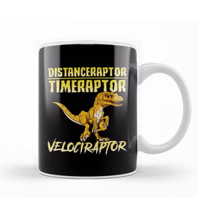 Distanceraptor Timeraptor Velociraptor Pun Kupa Bardak Porselen