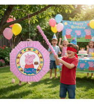 Peppa Pig Pinyata 42 cm Sopalı Doğum Günü Parti Oyunu Şeker Doldurulabilir