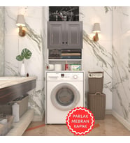 Kenzlife membran çamaşır makinesi dolabı hayzum gribyz çerçeve 180*66*55 mebran kapak suntalam gövde (Beyaz)