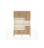 Arges Gardrop 9 Raflı 6 Çekmeceli 3 Kapaklı 132x30x195 Aytaşı-Çam