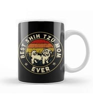 Best Shih Tzu Mom Ever Vintage Gift Puppy Mom Kupa Bardak Porselen
