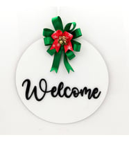 Lora Davet Ahşap Kapı süsü welcome (1 Adet) Beyaz - 54250