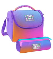 Coral High Kız Çocuk Turuncu Mor Renk Geçişli Thermo Beslenme Çantası ve Üç Bölmeli Kalemlik Seti