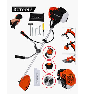 BUTOOLS BS-25 Yan Tipi Benzinli Motorlu Ot Çalı Tırpanı Çim Biçme Makinesi Tırpan Canavar Baslik