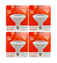(4 Adet) Osaka 14W (100W) Sarı Işık (3000K) E27 Duylu (Kalın Duy) Led PAR30 Ampul
