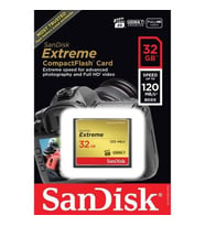 Sandisk Extreme 32 GB Compact Flash CF Hafıza Kartı (120mb/s) (Sarı)