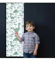 Unicorn Temalı Askılı Çocuk Boy Cetveli Duvar Boy Ölçer Gelişim Takip Metresi Bebek Odası (Yeşil)