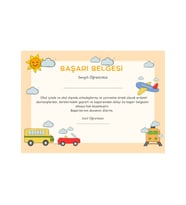 20 Adet A4 Boyutunda Öğrenci Başarı Belgesi - Anaokul - İlkokul Başarı Belgesi (Model 7)