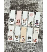 Kedi Köpek Hayvan Tasarım Karışık 10 Adet Kitap Ayraç Seti PYTKAYRAC101