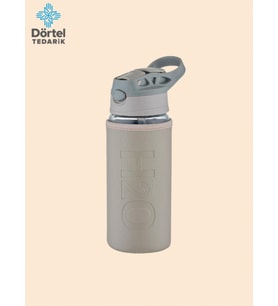 H2o Deri Kılıflı Pipetli Cam Matara 500 Ml Haki