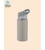 H2o Deri Kılıflı Pipetli Cam Matara 500 Ml Haki