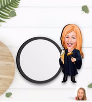 BK Gift Kişiye Özel Kadın Hakim Karikatürlü Ahşap Bardak Altlığı-1