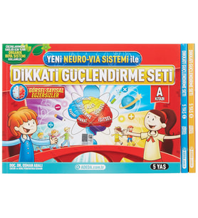 Yeni Neuro Via Sistemi İle Dikkati Güçlendirme Seti 5 Yaş (3 Kitap Karton Kutu) (Krem)