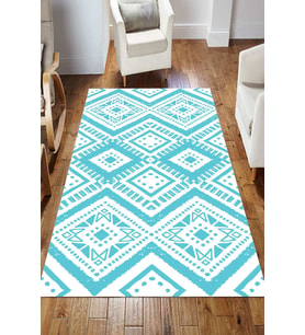 Dijital Kaymaz Taban Yıkanabilir Salon Halısı Mutfak Halısı Koridor Halısı Yolluk ND-HS-466 (Mavi)