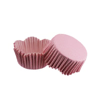 Cupcake Kalıbı Pet Kapsül Dalgalı Kek Kalıbı 65X38 MM (100 Adet)  Pembe Küçük Puanlı
