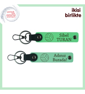Antrenör ve Sporcusuna Uygun Ortak Hediye, Voleybol Temalı Anahtarlık Takımı, Fıstık Yeşil-A Yeşil