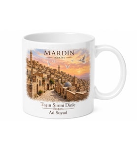 Mardin Sokakları Taş Evler Güvercin Hatıra Kupası Porselen Hediye Bardak