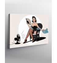 Kanvas Tablo Retro Pin-Up Kadın Ve Hayranı