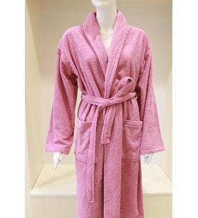 CottonVerse Şalyaka Bornoz – %100 Pamuk, Unisex Pembe-S/M