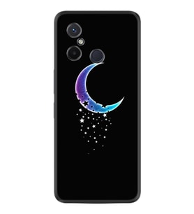 Xiaomi Redmi 12c Kılıf Resimli Desenli Silikon Platinium Series Moon Star 1851
