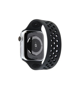 Apple Watch 38mm Ayarlı Delikli Silikon Kordon - Siyah-siyah