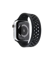 Apple Watch 38mm Ayarlı Delikli Silikon Kordon - Siyah-siyah