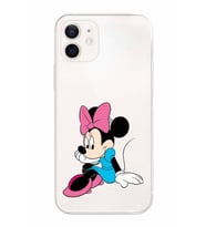 Apple iPhone 12 Mini Uyumlu Kamera Korumalı Tıpalı Kapak Minnie Mouse TasarımlıŞeffaf Kılıf
