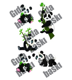Yenilebilir Şeker Kağıt Panda Temalı Pasta Süsleme
