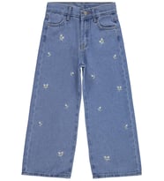 Civil Girls Çiçek Nakışlı 10-13 Yaş Pantolon Kot - Mavi