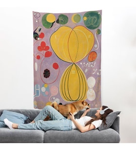 Hilma af Klint - Renkli Soyut Duvar Örtüsü-7315