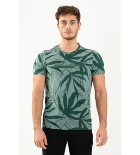 Maraton Regular Erkek Bisiklet Yaka Haki T-shirt
