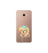 Samsung Galaxy J4+ Plus ile Uyumlu Splash Köpek Tasarımlı Şeffaf Silikon Kılıf