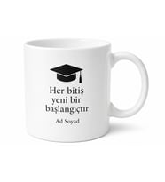 Mezun İçin Mesajlı Hediyelik Baskılı Kupa Bardak Mezuniyet Hediyesi