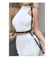 Elbise Üzeri Askılı Deri Kemer Harness (Kırmızı)
