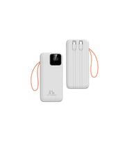 30000 mAh Powerbank Hızlı Şarj LED Göstergeli Taşınabilir Şarj Cihazı Çoklu USB Çıkış (Beyaz)